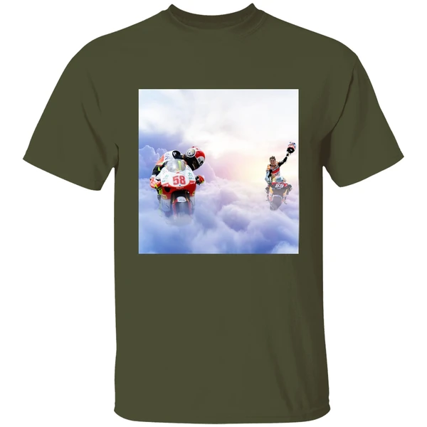 Nicky Hayden And Marco Simoncelli Burning Rubber In Heaven Shirt - Image 3