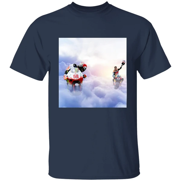 Nicky Hayden And Marco Simoncelli Burning Rubber In Heaven Shirt - Image 4