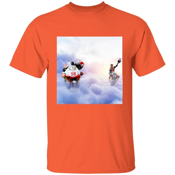 Nicky Hayden And Marco Simoncelli Burning Rubber In Heaven Shirt - Image 5