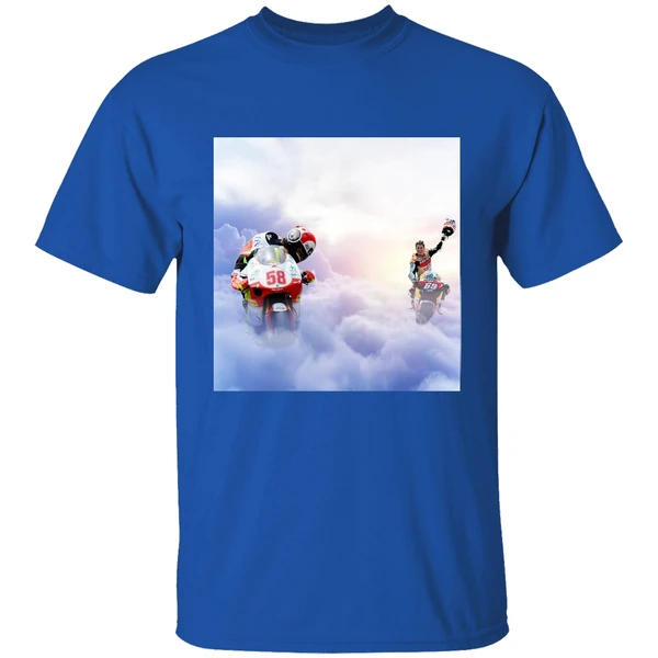 Nicky Hayden And Marco Simoncelli Burning Rubber In Heaven Shirt - Image 7