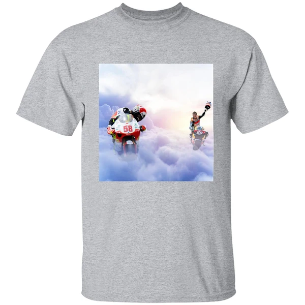 Nicky Hayden And Marco Simoncelli Burning Rubber In Heaven Shirt - Image 8