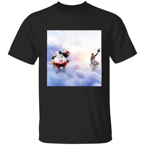 Nicky Hayden And Marco Simoncelli Burning Rubber In Heaven Shirt - Image 9