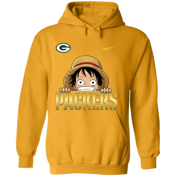 Nike Luffy One Piece Green Bay Packers 2025 Hoodie