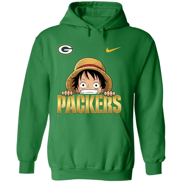 Nike Luffy One Piece Green Bay Packers 2025 Hoodie - Image 2