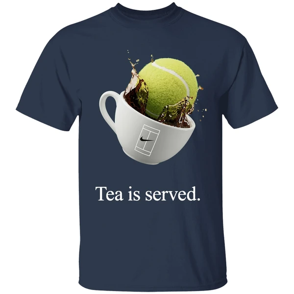 nike tennis tea is served shirt navy