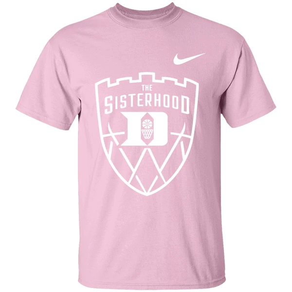 nike the sisterhood duke blue devils womens 50 years 1975 2025 shirt lightpink