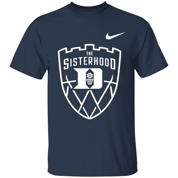 nike the sisterhood duke blue devils womens 50 years 1975 2025 shirt navy