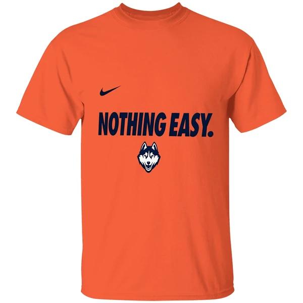 nike uconn huskies nothing easy 2025 shirt orange