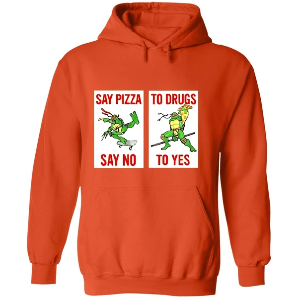 Ninja Turtles Say Pizza To Drugs Say No To Yes Hoodie - Image 6