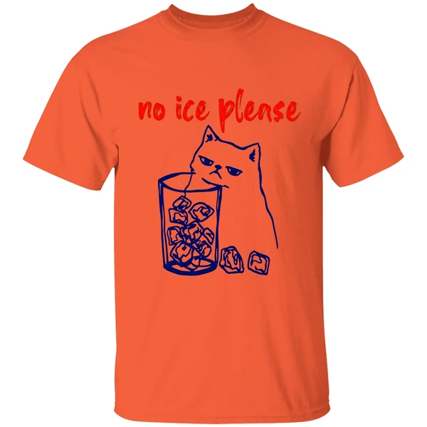 no ice please cat shirt orange