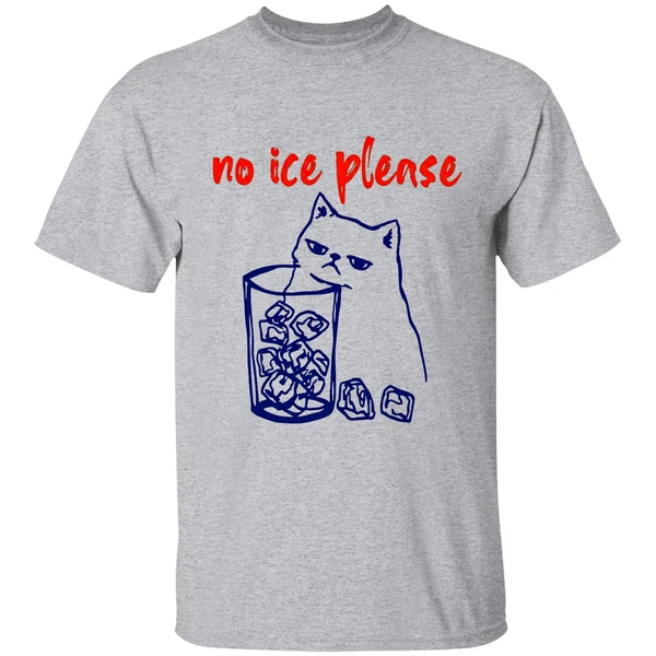 no ice please cat shirt sportgrey