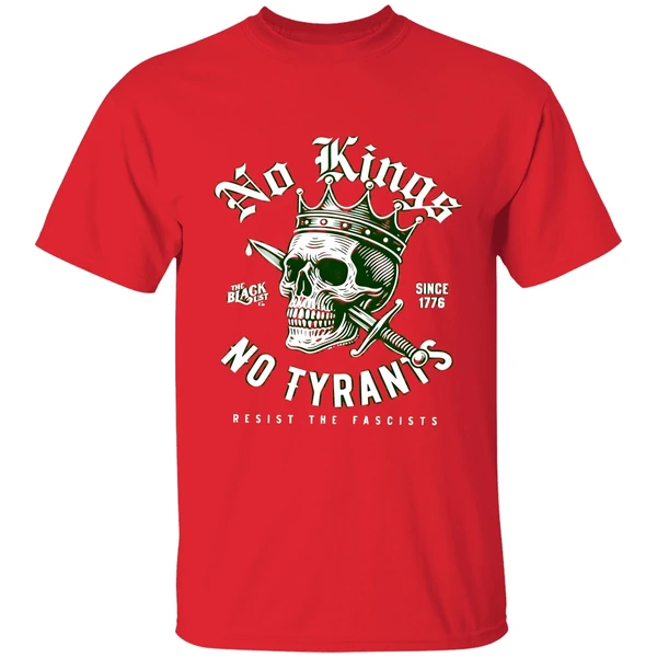 No Kings No Tyrants Skull Protest Resist The Fascists Since 1776 Shirt - Image 6