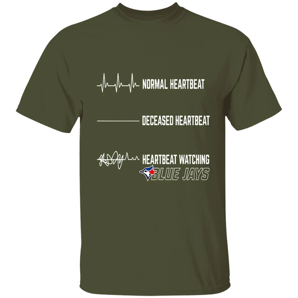 Normal Heartbeat Deceased Heartbeat Heartbeat Watching Blue Jays Nfl Shirt - Image 3