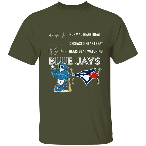 Normal Heartbeat Deceased Heartbeat Heartbeat Watching Blue Jays Sports Shirt - Image 3