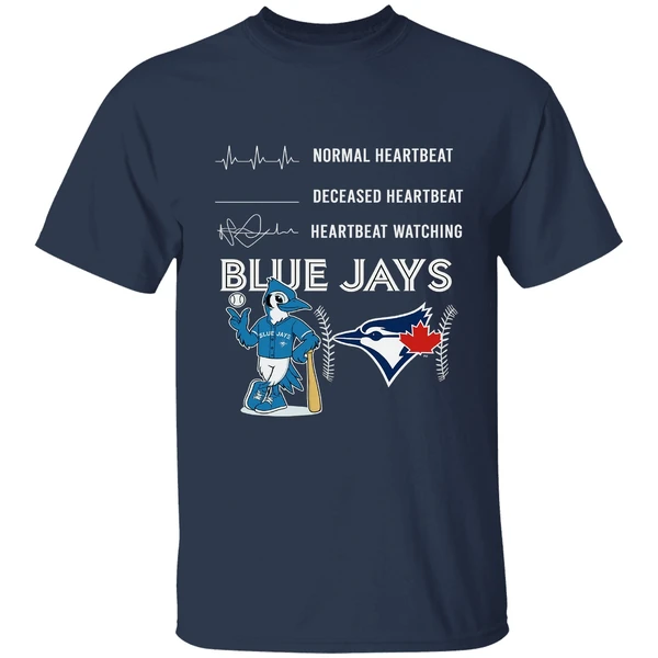 Normal Heartbeat Deceased Heartbeat Heartbeat Watching Blue Jays Sports Shirt - Image 4
