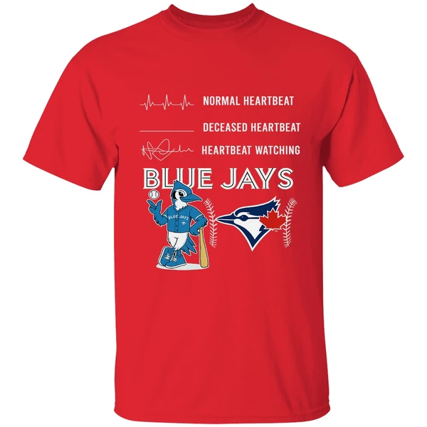 Normal Heartbeat Deceased Heartbeat Heartbeat Watching Blue Jays Sports Shirt - Image 6