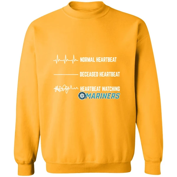 Normal Heartbeat Deceased Heartbeat Heartbeat Watching Mariners Sweatshirt - Image 2