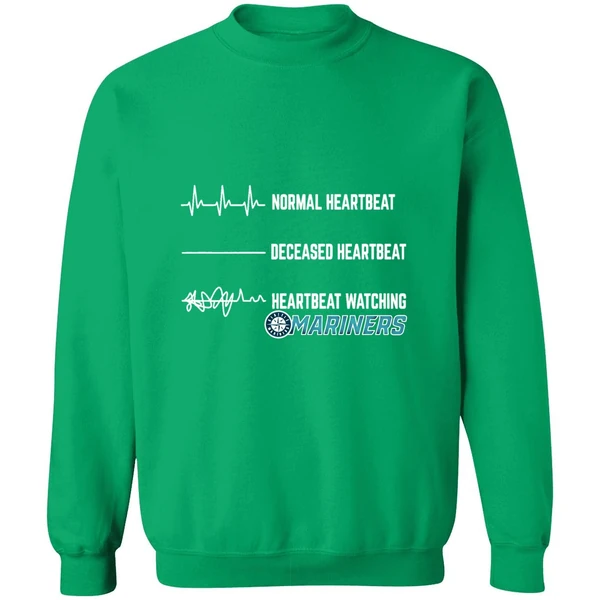 Normal Heartbeat Deceased Heartbeat Heartbeat Watching Mariners Sweatshirt - Image 3