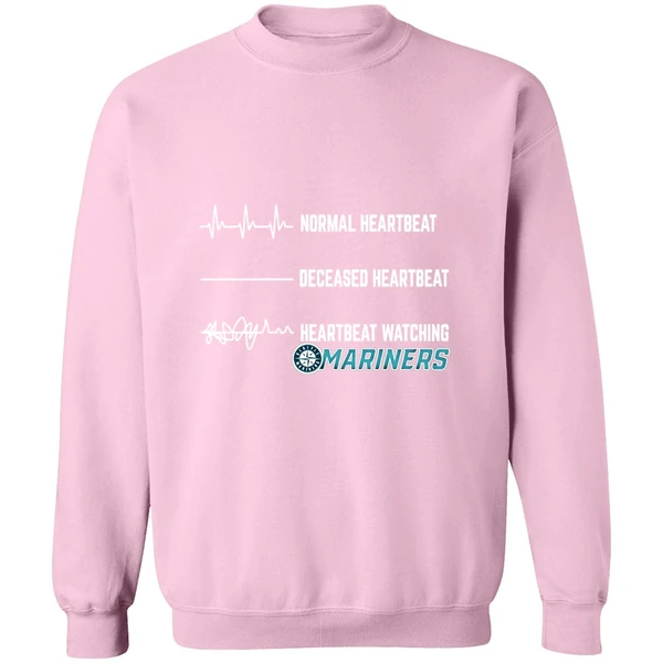 Normal Heartbeat Deceased Heartbeat Heartbeat Watching Mariners Sweatshirt - Image 5