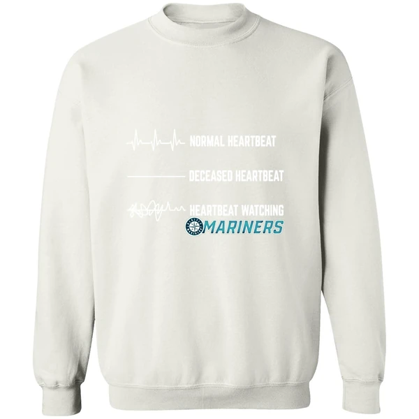 Normal Heartbeat Deceased Heartbeat Heartbeat Watching Mariners Sweatshirt - Image 4