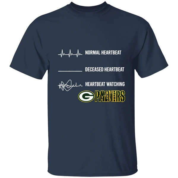 Normal Heartbeat Deceased Heartbeat Heartbeat Watching Packers Shirt - Image 4