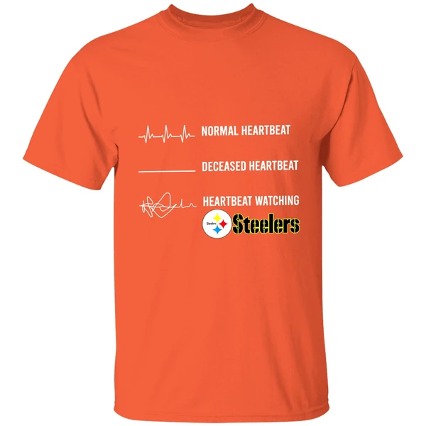 Normal Heartbeat Deceased Heartbeat Heartbeat Watching Pittsburgh Steelers Shirt - Image 5