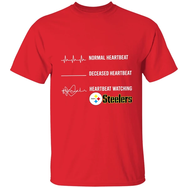 Normal Heartbeat Deceased Heartbeat Heartbeat Watching Pittsburgh Steelers Shirt - Image 6