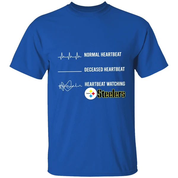 Normal Heartbeat Deceased Heartbeat Heartbeat Watching Pittsburgh Steelers Shirt - Image 7