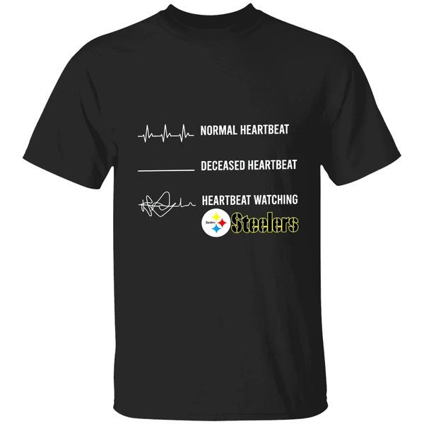 Normal Heartbeat Deceased Heartbeat Heartbeat Watching Pittsburgh Steelers Shirt - Image 8