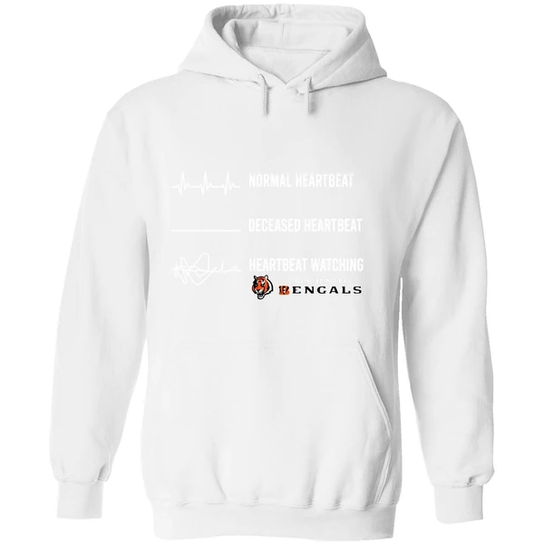 Normal Heartbeat Deceased Heartbeat Watching Cincinnati Bengals Hoodie - Image 8