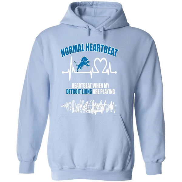 Normal Heartbeat When My Detroit Lions Are Playing Hoodie - Image 4