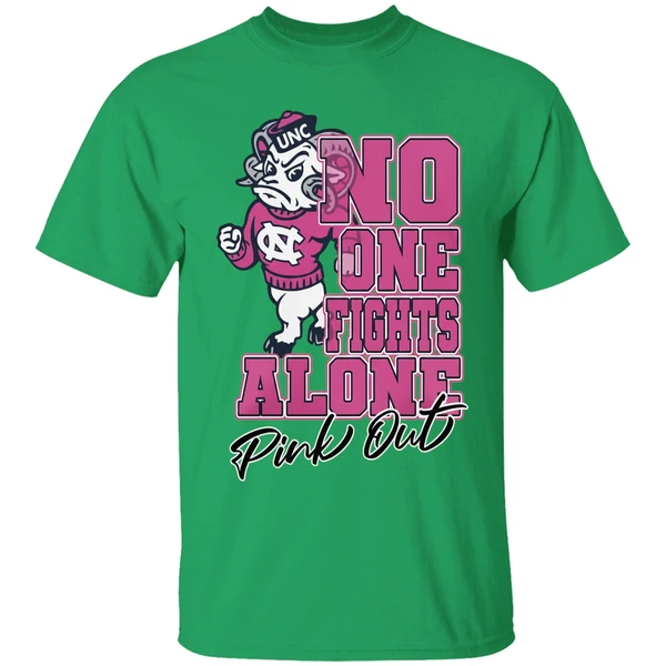 North Carolina Tar Heels No One Fights Alone Pink Out Shirt - Image 8