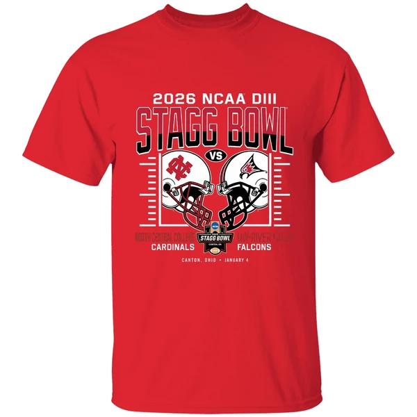 North Central Cardinals And Uw River Falls Falcons 2026 Ncaa Division Iii Stagg Bowl Shirt - Image 7