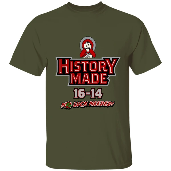 northern illinois huskie vs notre dame fighting irish history made 16 14 no luck needed shirt militarygreen