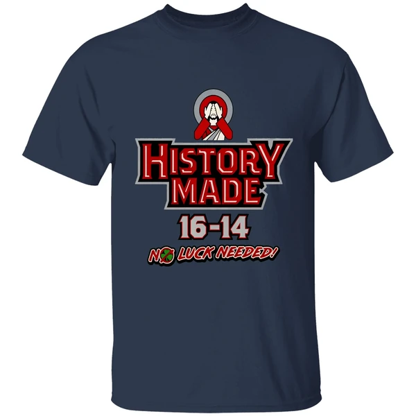 northern illinois huskie vs notre dame fighting irish history made 16 14 no luck needed shirt navy