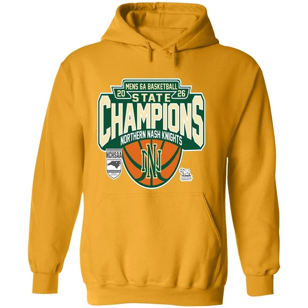 Northern Nash Knights Nchsaa Mens 6a Basketball State Champions 2026 Hoodie