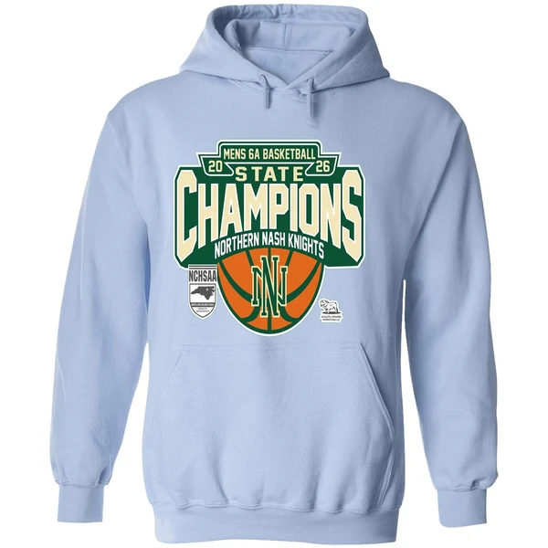 Northern Nash Knights Nchsaa Mens 6a Basketball State Champions 2026 Hoodie - Image 4