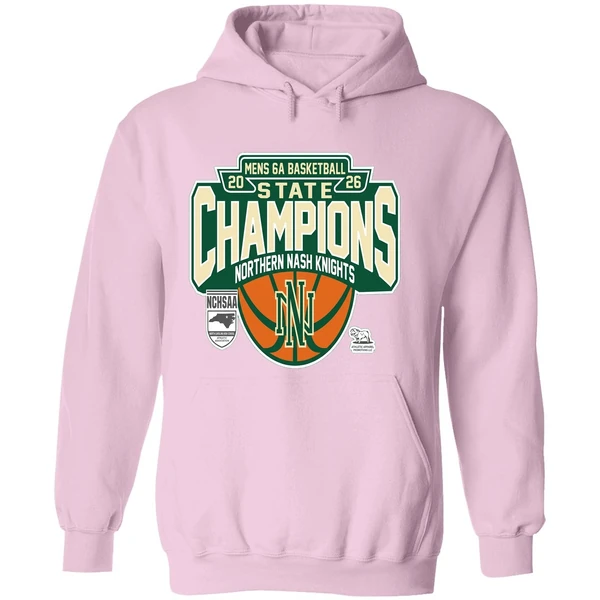 Northern Nash Knights Nchsaa Mens 6a Basketball State Champions 2026 Hoodie - Image 5