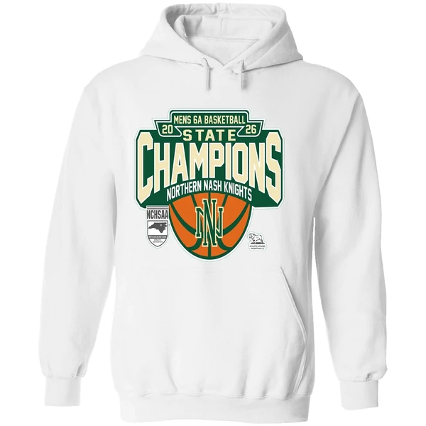 Northern Nash Knights Nchsaa Mens 6a Basketball State Champions 2026 Hoodie - Image 8