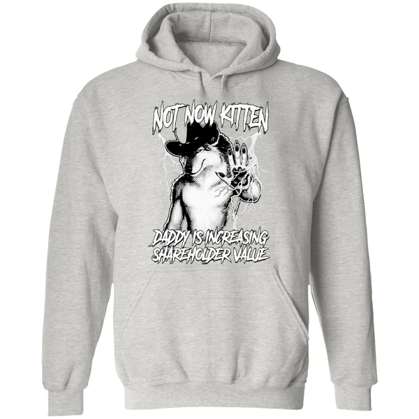 Not Now Kitten Daddy Is Increasing Shareholder Value Hoodie - Image 9