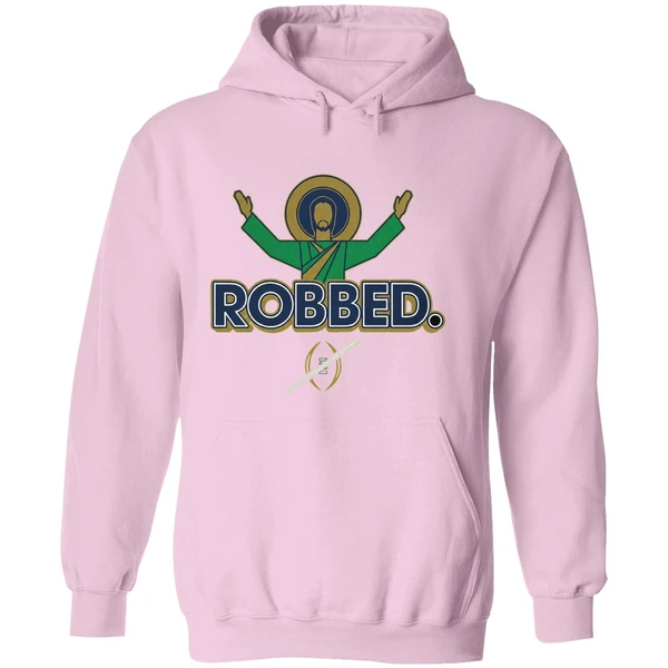 Notre Dame Fighting Irish Football 2025 Robbed College Football Playoff Hoodie - Image 5