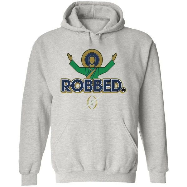Notre Dame Fighting Irish Football 2025 Robbed College Football Playoff Hoodie - Image 9