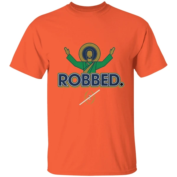 Notre Dame Fighting Irish Football 2025 Robbed College Football Playoff Shirt - Image 3