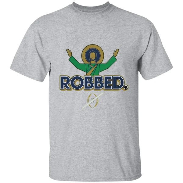 Notre Dame Fighting Irish Football 2025 Robbed College Football Playoff Shirt - Image 6