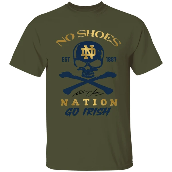 Notre Dame Fighting Irish Kenny Chesney No Shoes Nation Irish Pride Fan Shirt - Image 9