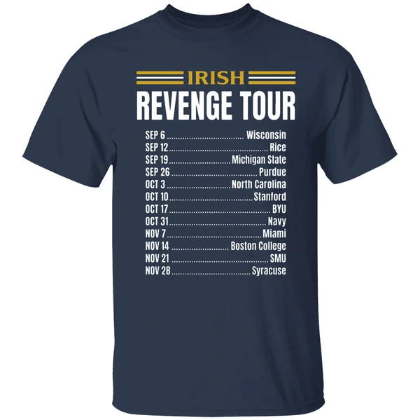 notre dame fighting irish leave no doubt irish revenge tour 2026 shirt navy