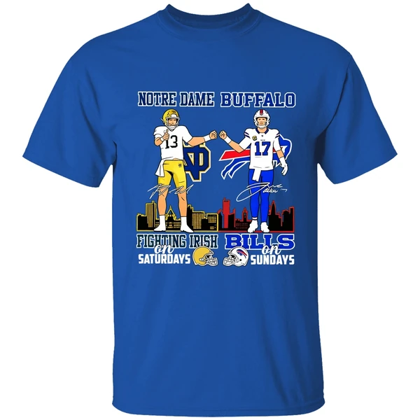 Notre Dame Fighting Irish On Saturdays And Buffalo Bills On Sundays Shirt - Image 8