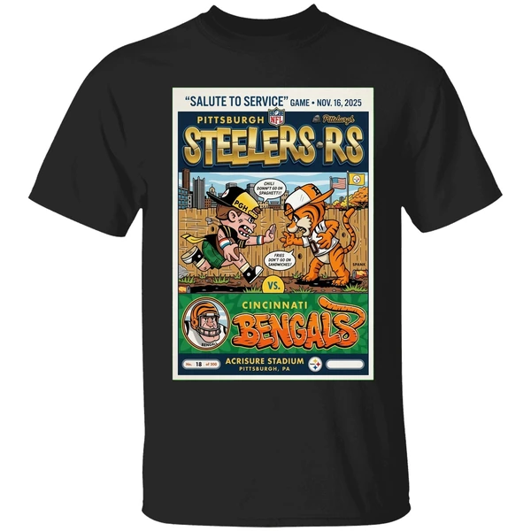 Nov 16 2025 Pittsburgh Steelers Cincinnati Bengals Gameday Poster Shirt - Image 7