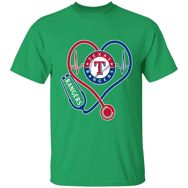 Nurse Heartbeat Texas Rangers Shirt - Image 2