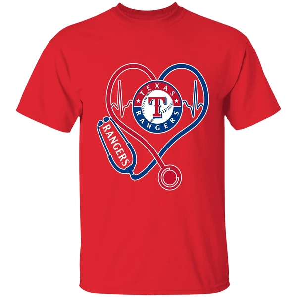 Nurse Heartbeat Texas Rangers Shirt - Image 7